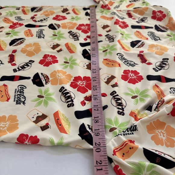 San Francisco SF Giants Hawaiian ALOHA FOODIE Coca Cola‎ Shirt Button Up Men’s M - Picture 7 of 8
